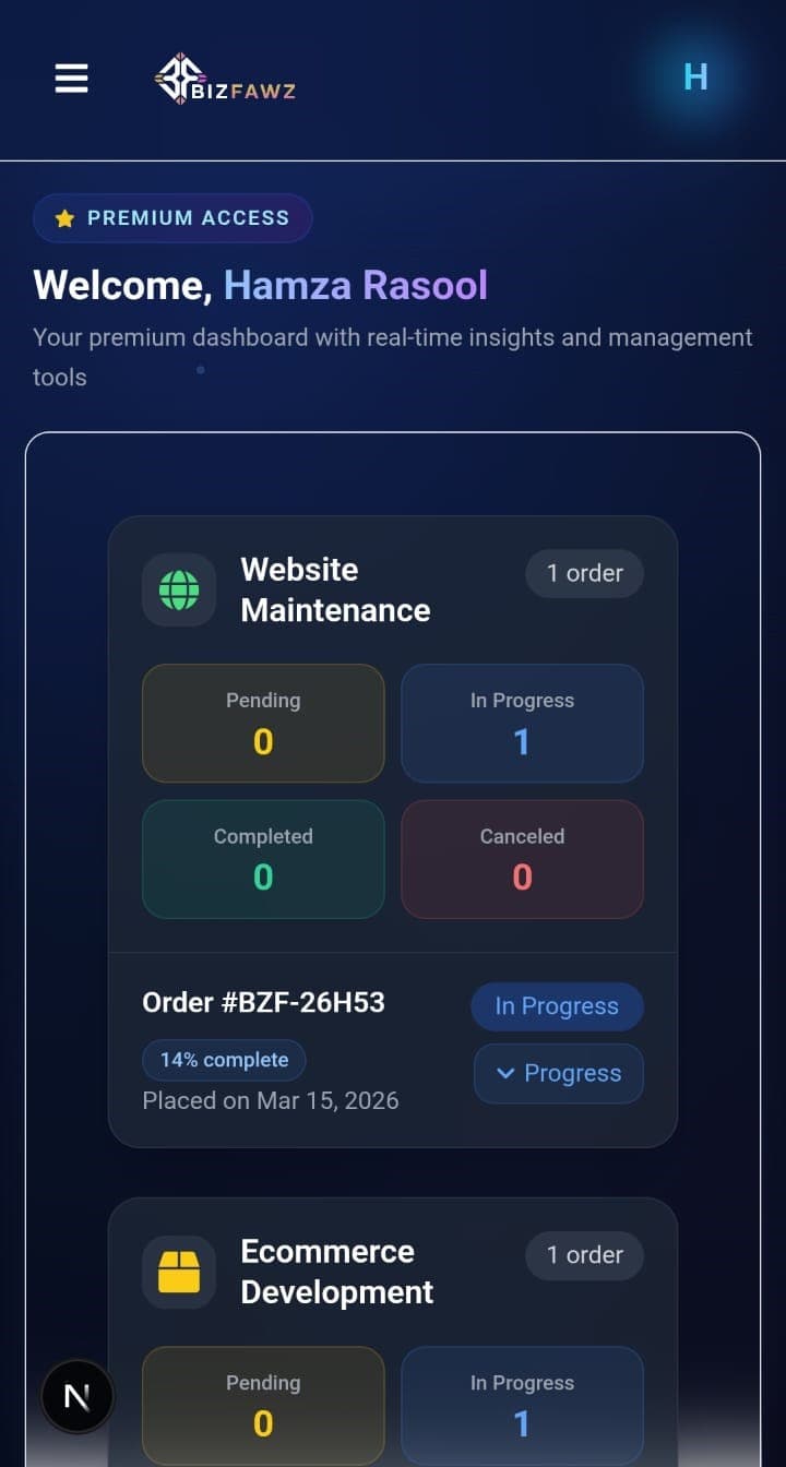 BizFawz portal mobile