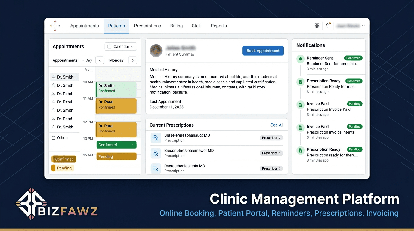 Full-Stack Clinic Management and Automation Platform for a UK Private Healthcare Provider screenshot