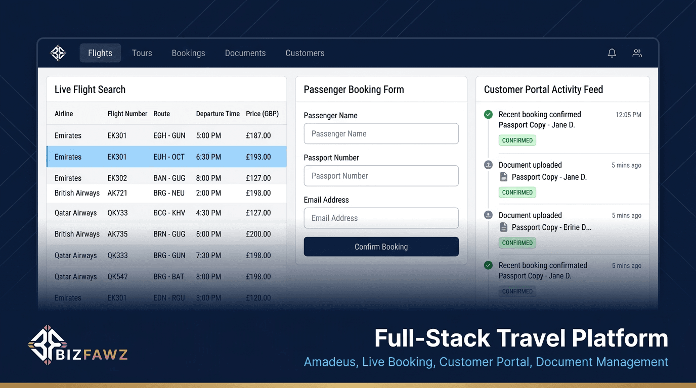 Full-Stack Travel Platform for a UK-Based Travel Agency screenshot