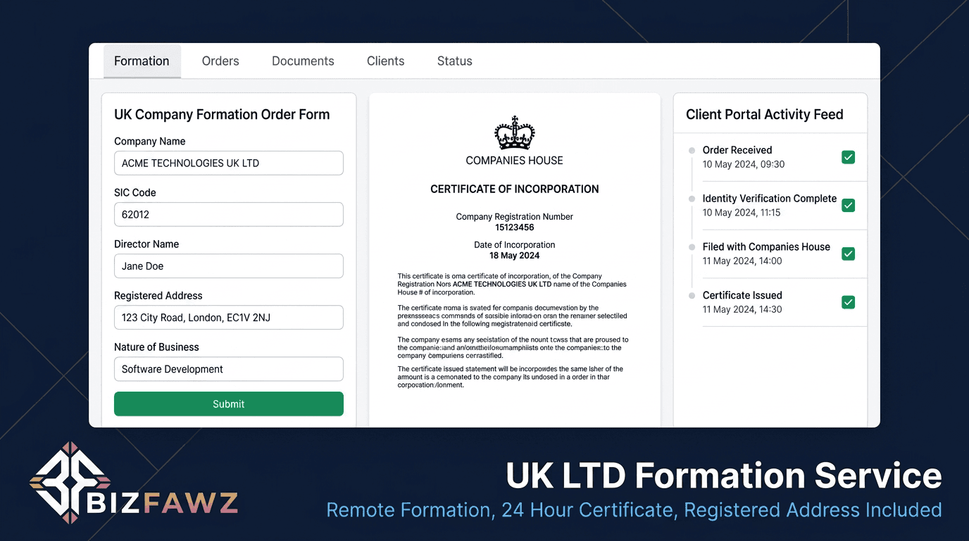 UK Limited Company Formation for a Pakistani E-Commerce Entrepreneur screenshot