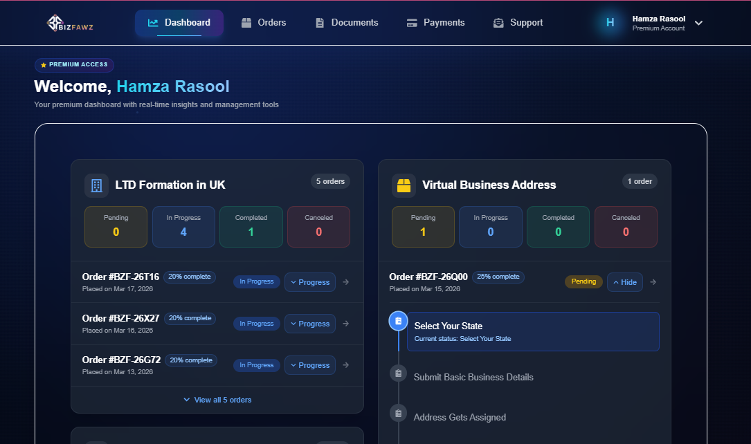 BizFawz customer portal